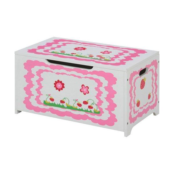 おもちゃ箱兼用キッズ収納ベンチ ストロベリー 幅60 奥行34 高さ31cm 子供