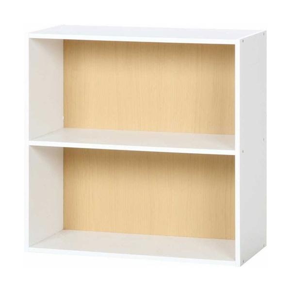 カラーボックス 新作入荷 新品 シェルフ ワイアード 2マス 幅60cm 高さ60cm ナチュラル 60 収納ラック 収納ボックス 本収納 ホワイト ボックス棚 本棚