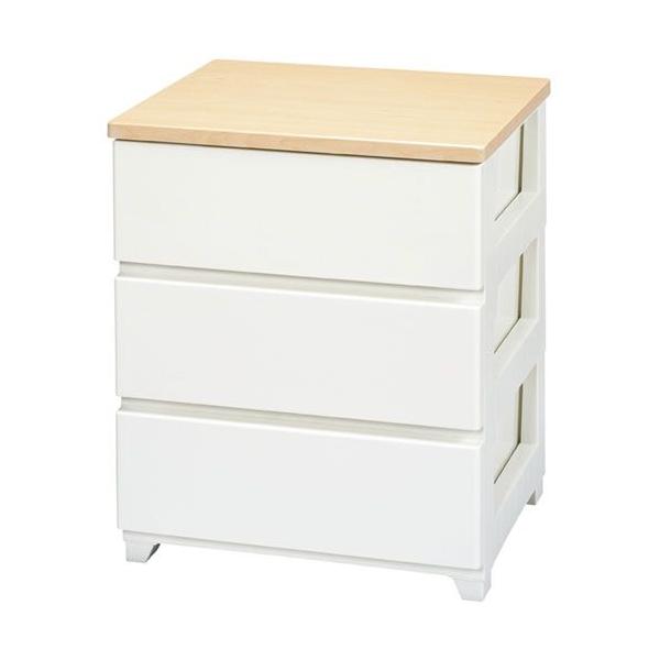 収納ケース プラケース 衣装ケース スタイルチェスト 3段 幅56cm プラチェスト 高さ67cm 木目天板 56 40 8 66 9cm プラスチック収納ケース 信頼 収納家具