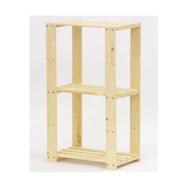 天然木シェルフ3段 オープンラック 木製 ラック ウッドラック 優先配送 オープンシェルフ ウッドシェルフ 3段 ディスプレイラック 整理棚 フリーラック 幅42cm 本棚