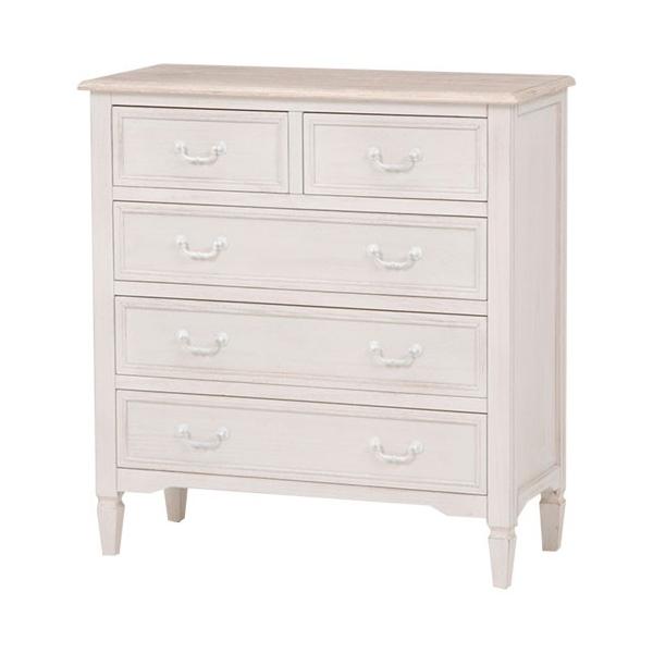 チェスト タンス 正規品 シャビーシック 木製チェスト ブロカント 幅80cm 木製 引き出し収納 奥行35 高さ85cm ホワイト 箪笥