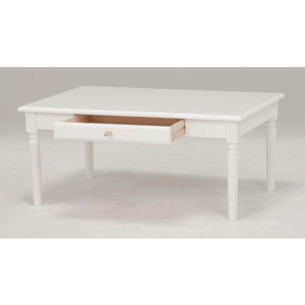 センターテーブル テーブル リビングテーブル ローテーブル クリスタル調取っ手 幅90cm 高さ40cm 姫系 保証 姫家具 かわいい 白家具 可愛い 白 ホワイト