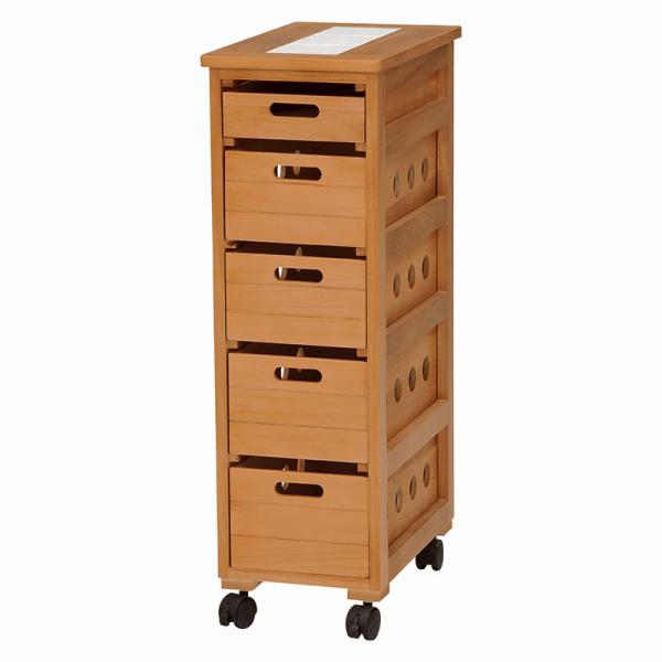 キッチンラック キッチンストッカー チェスト 野菜ストッカー ストッカーチェスト 贈り物 タイル天板 キッチン収納棚 キャスター付き 高さ79cm 幅25cm キッチン収納