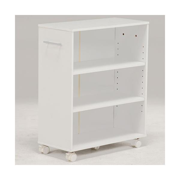 本棚 書棚 隙間収納 スライド 幅26cm 高さ68cm ホワイト 隙間本棚 スライド本棚 クローゼット