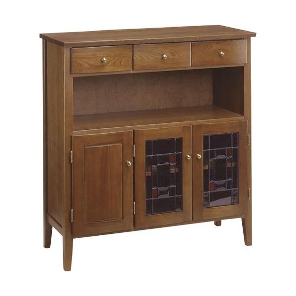 キャビネット サイドボード 戸棚 本棚 食器棚 オーロラ ステンドガラス 幅84cm 棚 かわいい カップボード 返品不可 おしゃれ 高さcm 飾り棚 リビングボード 収納棚