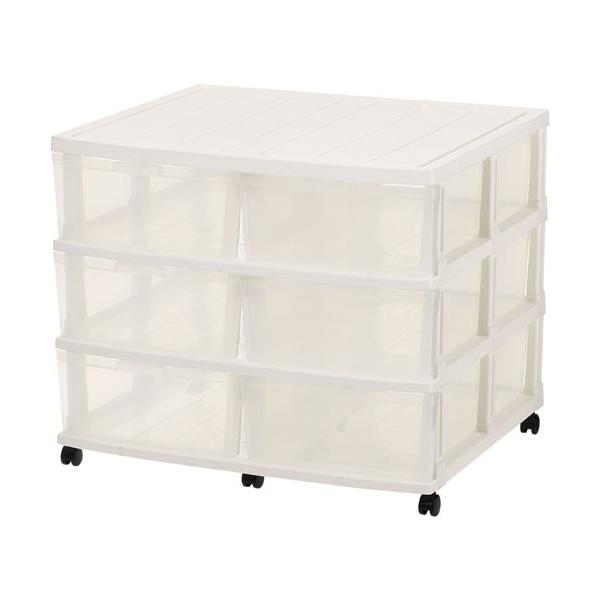 収納ケース エミング ロングストッカー 3段2列 ホワイト 押入ケース 押入収納 収納 プラケース プラスチックケース 収納ボックス 押入 プラ収納 ラッピング無料