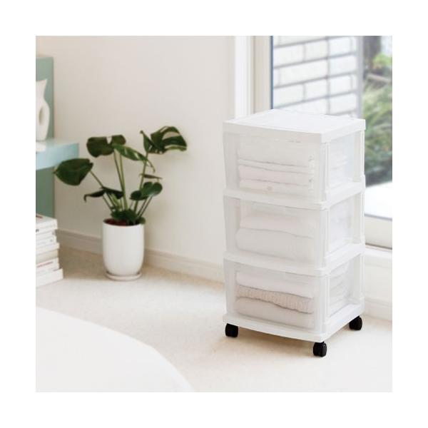 収納ケース エミング 深型 ストッカー 3段 ホワイト 押入ケース 押入収納 新作販売 クローゼット プラケース 収納 プラスチックケース 押入 プラ収納 収納ボックス