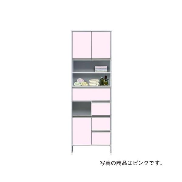 完成品 ランドリーラック ビスタ 幅60cm C型 ホワイト ランドリー収納棚 ランドリーチェスト ランドリー