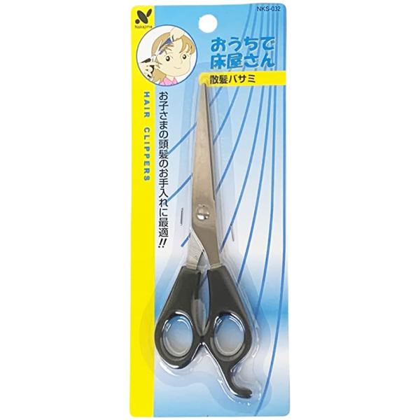 ■家庭用の散髪ハサミです。■お子様の頭髪のお手入れに最適です。■サビにくくお手入れも簡単なステンレス製です。●サイズ・規格■（本体サイズ）全長：約175mm　刃部：約70mm■（材質）刃部：ステンレススチール　ハンドル：ABS樹脂■（生産地...