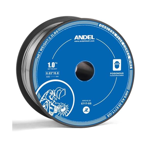 ANDELI ノンガス軟鋼 MIG溶接 フラックス入り溶接ワイヤ (1.0φ*0.95kg)
