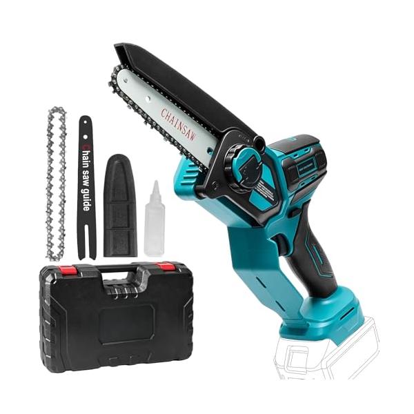 MichstaBe waitley 充電式チェーンソー マキタ互換 充電式ハンディソー 小型 8インチ&6インチ・切断径15-20cm自動給油ハンディチェーンソー電動式 |