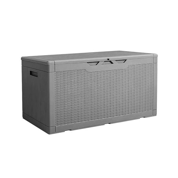 Alebert 物置 収納庫 防水 耐候 380L大容量 屋外収納ボックス 幅123×奥行57×高さ62cm ベンチ機能 (グレー)