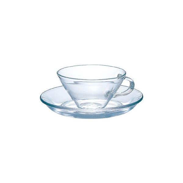 ハリオ 耐熱カップ＆ソーサー・ワイド CSW-1T ソーサーセット 230ml