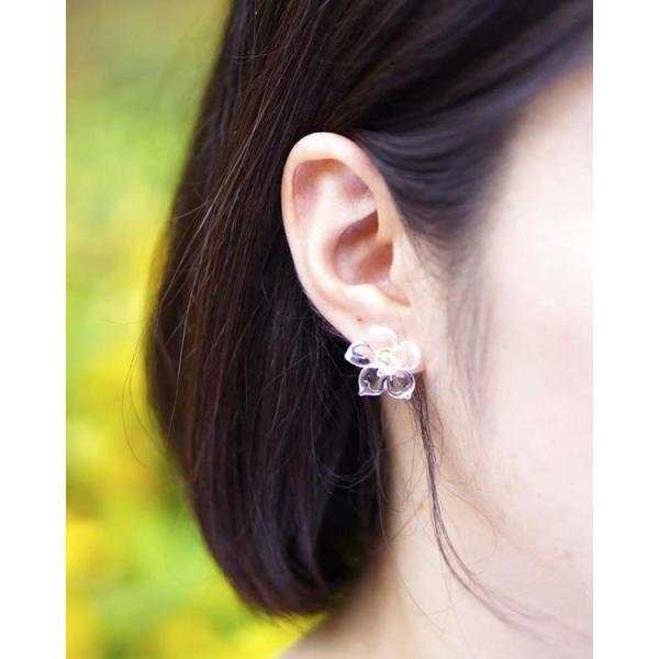 ハリオ ピアス レディース フラワー ガラス アクセサリー ギフト