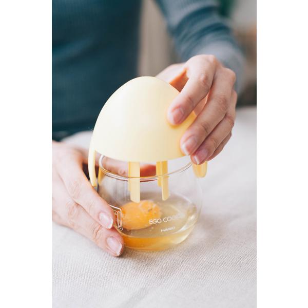 ハリオ ガラスのレンジエッグクッカー イエロー XECN-M-Y 手軽に卵料理 手間いらず レンジOK HARIO 公式