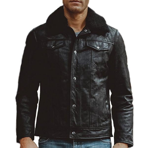 送料無料!】全10サイズ メンズ 本革ボア付き襟ピッグスキン