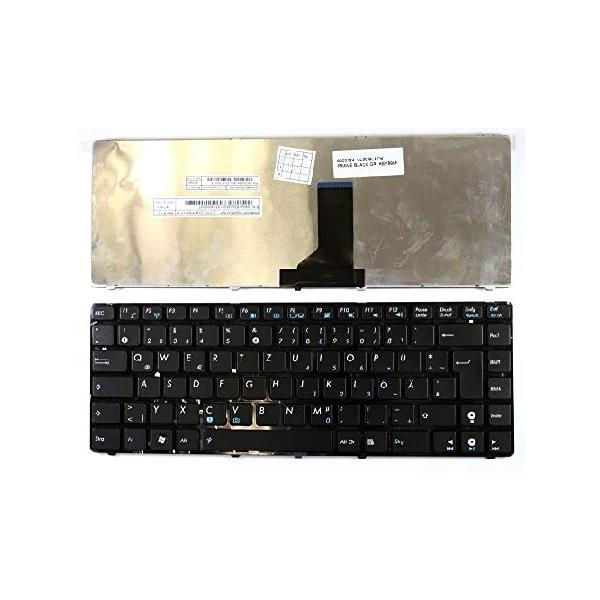 Power4Laptops ドイツ製レイアウト ブラックフレーム ブラック交換用ノートパソコンキーボード Asus MP-09Q56D0-528に対応_並行輸入