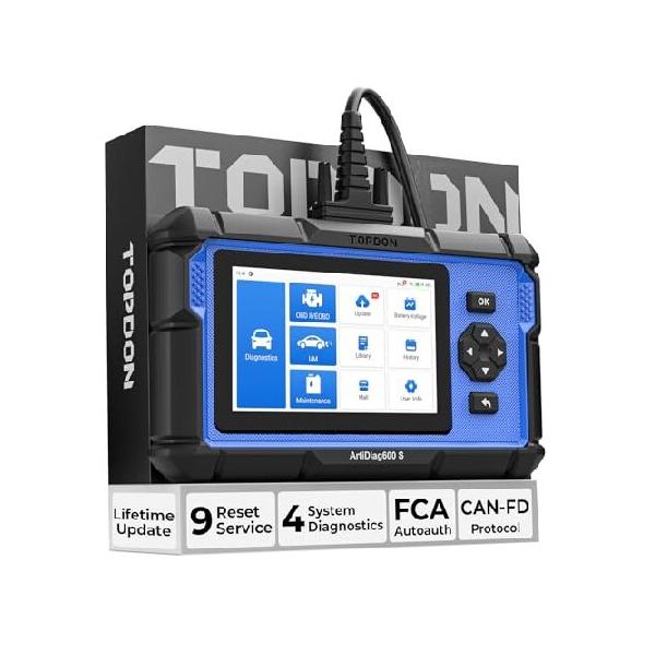TOPDON AD600S OBD2 診断機、ABS/SRS/AT/エンジン用故障診断機、9つの