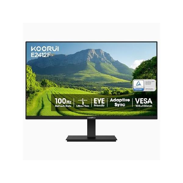 KOORUI 23.8インチコンピューターモニター、FHD 1080P VAデスクトップ
