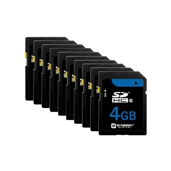 Synergy Digital 4GB Secure Digital SDHC Memory Cards, Compatible with Casio Exilim QV-R40 Digital Camera - Class 10, 20MB/s, 300 Series - Pac_並行輸入