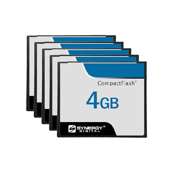 Synergy Digital 4GB Compact Flash Memory Cards, Compatible with Casio Exilim QV-2400UX Digital Camera - 30MB/s - Pack of 5_並行輸入