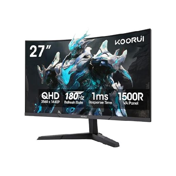 KOORUI 27インチ カーブゲーミングモニター QHD (2560 x 1440) 180Hz