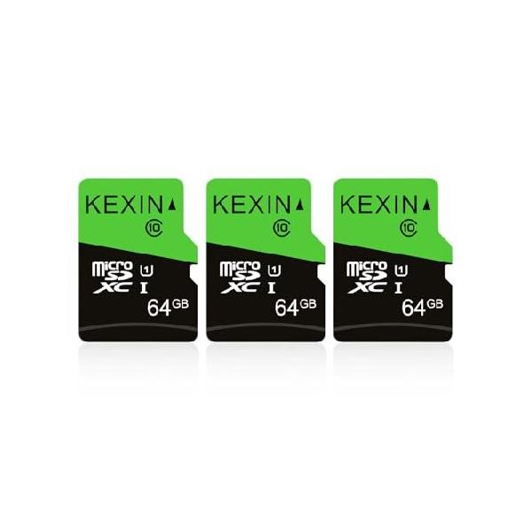 KEXIN Micro SD Card 64GB with SD Adapter microSDXC Memory Card UHS-I C10 U1 Micro SD Card Full HD High Speed TF Card for Smartphone Tablet Ac_並行輸入