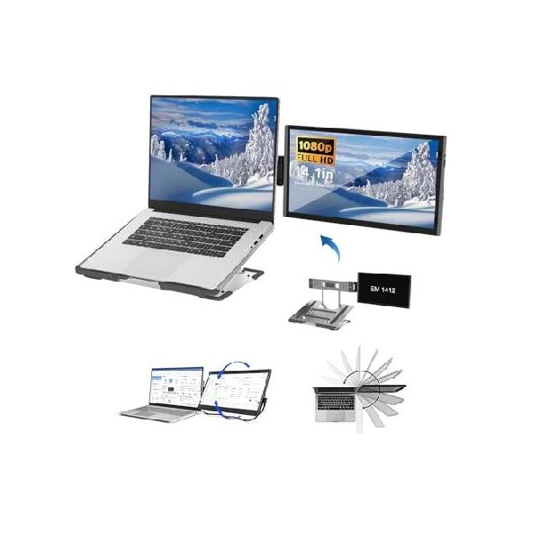 ノートパソコン画面エクステンダー＆スタンド - 14インチ FHD 1080P