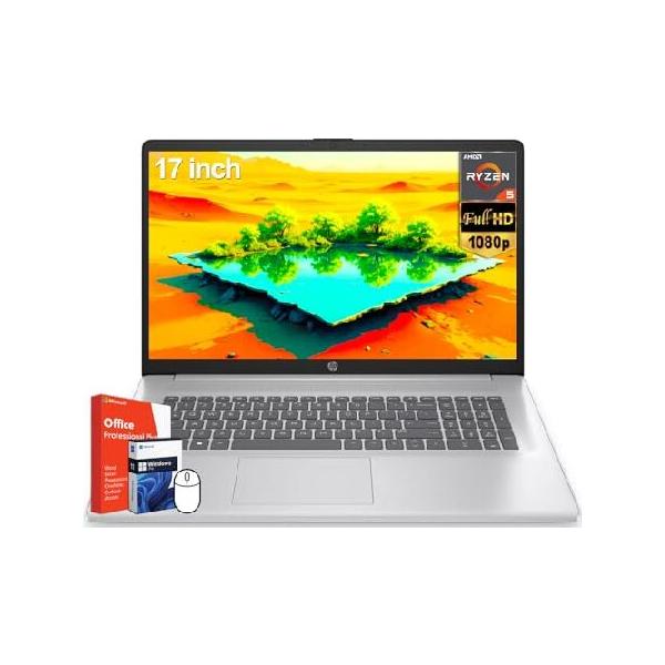 Ryzen5 PRO 16GB Windows11 ノートパソコン オフィス付き HP 17インチノートパソコン、Microsoft Office 2024 生涯ライセンス