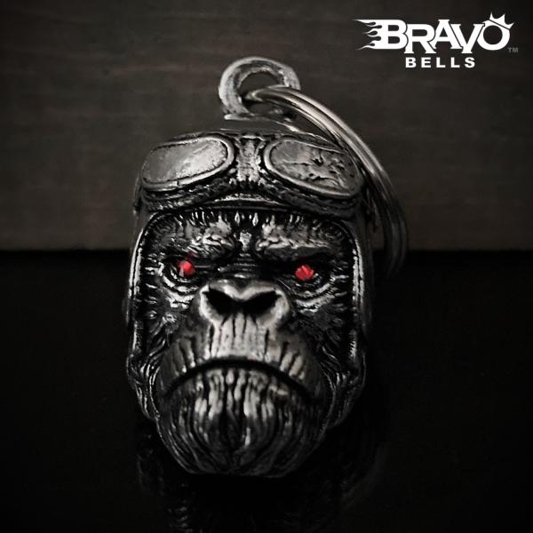 米国製 Bravo Bells 赤目 ゴリラ 3D ベル [Gorilla Biker] Made in USA