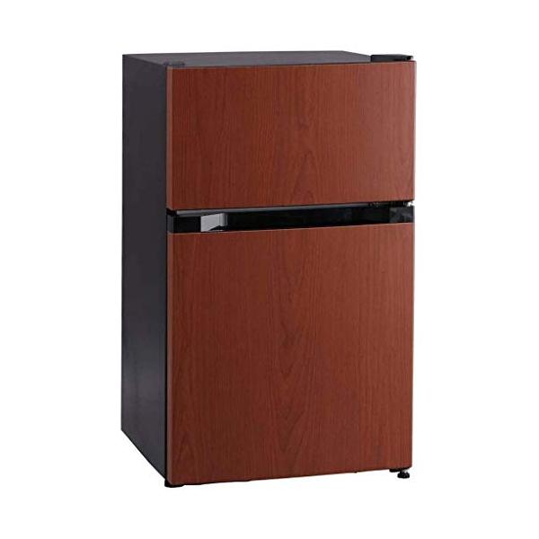 アイリスプラザ 2ドア冷蔵庫 87L ダークウッド PRCB092DM