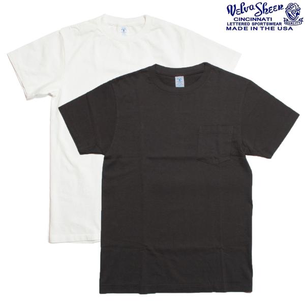 Velva Sheen ベルバシーン Ｔシャツ 2パック ポケット付き アメリカ製 ホワイト/ブラック