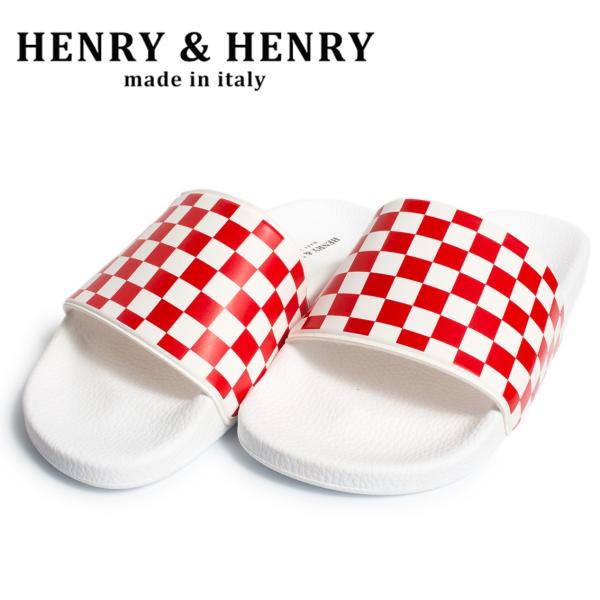 yZ[50%OFFz w[w[ V[T_ HENRY&amp;HENRY 180 checkr C^A bianco/RED WHT CHECKR WHITE SOLE
