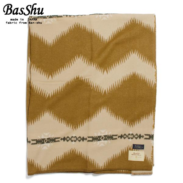 BasShu バッシュ ウールブランケット 153×180 ボーダー ネイティブ 泉大津 日本製 Wool Blanket ライトブラウン  :h1871:HARTLEY 通販 