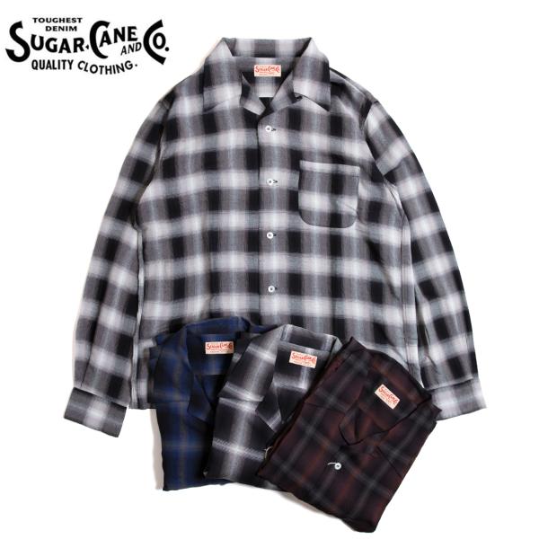 SUGAR CANE シュガーケーン RAYON OMBRE CHECK OPEN SHIRT