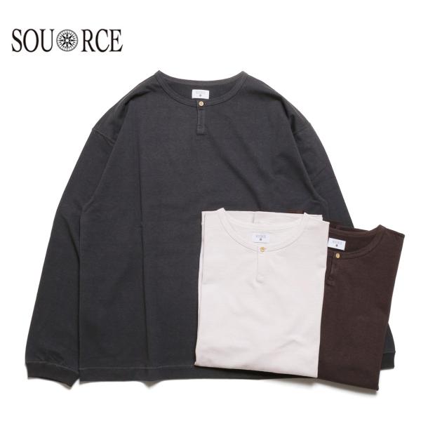 【即完品】SOURCE DARU HENRY NECK L/S T-CHL hartleystore_h3041
