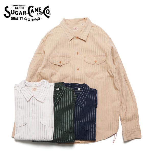 SUGAR CANE シュガーケーン COKE STRIPE WORK SHIRT (LONG SLEEVE) コークストライプ ワークシャツ SC28652
