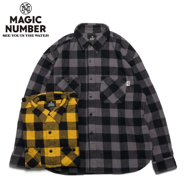 MAGIC NUMBER マジック ナンバー BLOCK CHECK WORK SHIRT ブロックチェックワークシャツ MN009