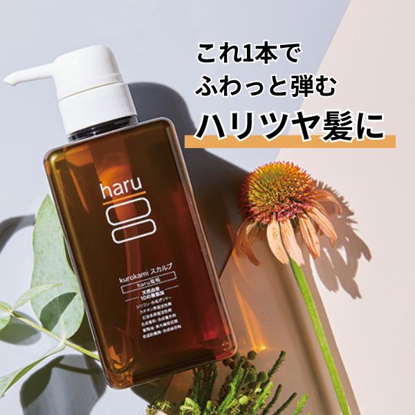 シャンプー　haru　ハル　100％天然由来kurokamiスカルプ　ノンシリコン＆リンス・コンディショナー不要　ハリ　コシ　400ml　約2ヶ月分