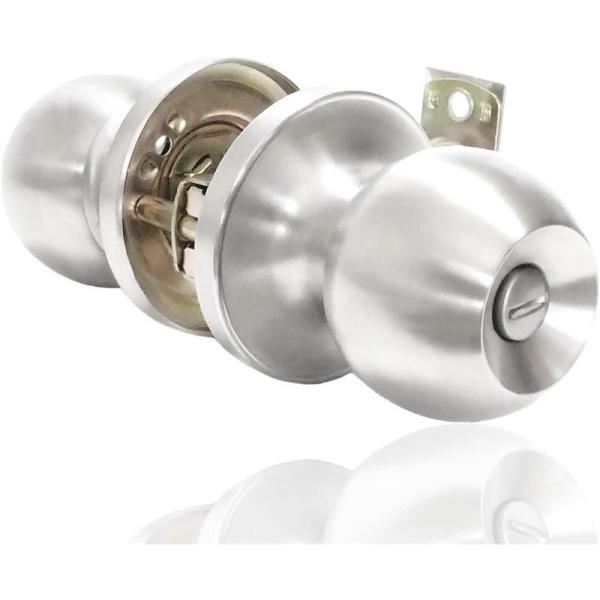 鍵付きの仕様ドア厚さ 45-65mm /25-45mmラッチボルト長さ50-60MM に適用。内側から鍵をかけて閉め出したと、対応鍵で開け可能。トイレ室内 寝室 玄関 部屋 屋外 浴室に適用 します。 右左通用ご習慣に設定可能，本ノックでド...