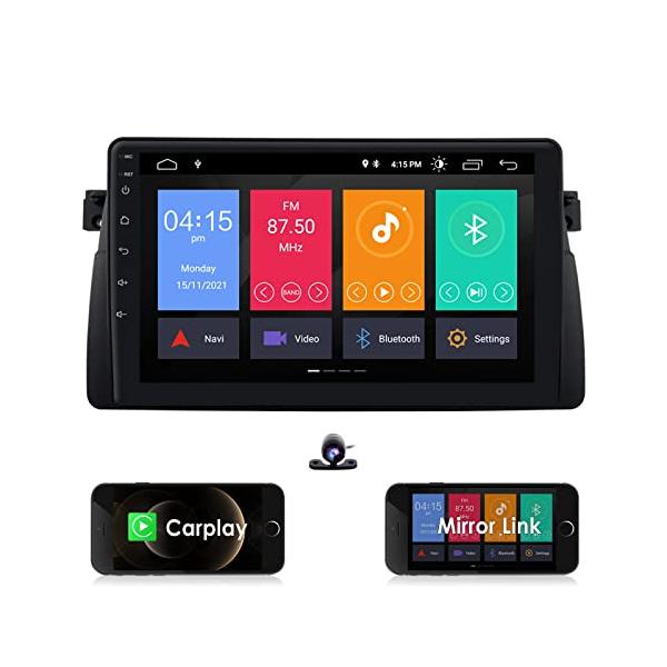 hizpo AndroidカープレイカーステレオラジオフィットBMW E 46 4ドアセダンBMW E 46 2ドアクーペコンバーチブルBMW E 46 5ドア