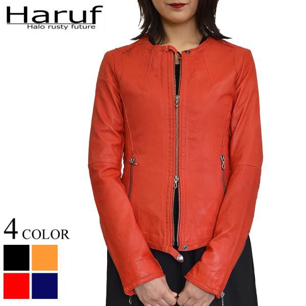 Haruf（ハルフ） 本革 革ジャン シングルライダースジャケット