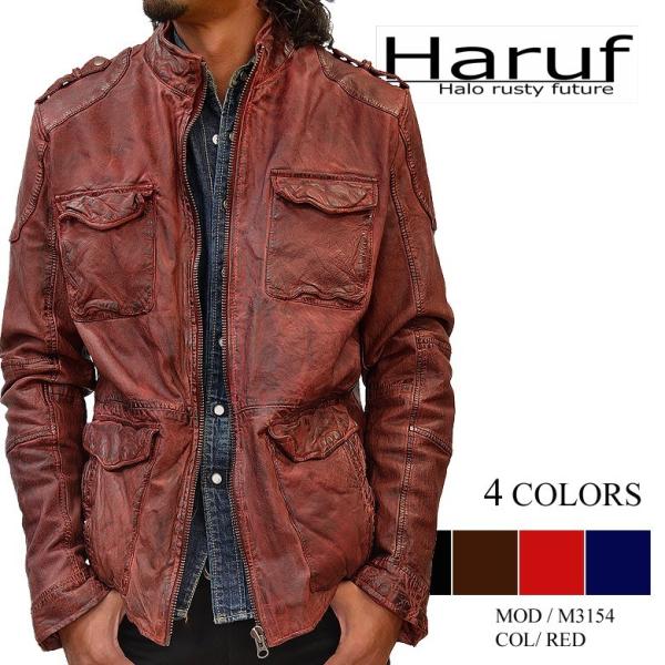 Haruf レザージャケット メンズ 本革 革ジャン ライダース Haruf レザージャケット メンズ 本革 革ジャン ライダース