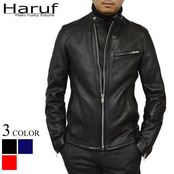 Haruf ブラックレザー シングルライダースジャケット 楽天市場】Haruf シングル ライダースジャケット レザー