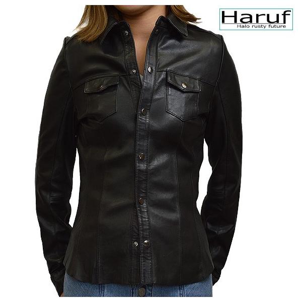レザー シャツ レザージャケット レディース 革ジャン ラムレザー レザーシャツ 本革 ブラック 黒 Ryanabk Haruf Leather 通販 Yahoo ショッピング