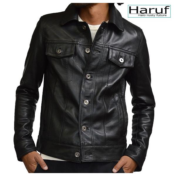 Haruf レザージャケット 革ジャン メンズ 本革 ラムレザー Haruf レザージャケット 革ジャン メンズ 本革 ラムレザー