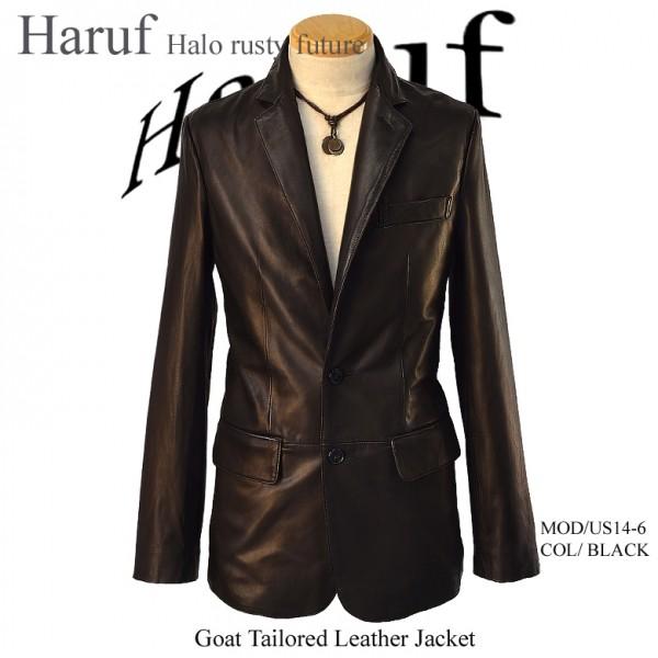 haruf 鹿革　レザー テーラードジャケット　LL 大きめサイズ　軽い　ハルフ Haruf（ハルフ） 革ジャン レザージャケット メンズ 本革 テーラード