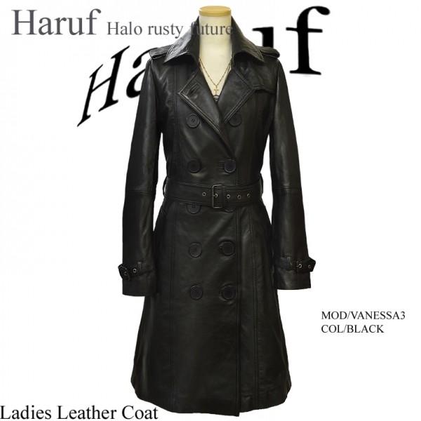 レザーコート レディース 本革 レザージャケット ダブル レザートレンチコート ロングコート 革ジャン トレンチコート ラムレザー ブランド 秋冬 Vanessa3bk Haruf Leather 通販 Yahoo ショッピング