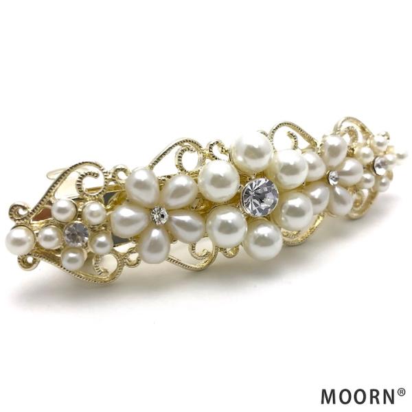 MOORN（モーン） バレッタ 結婚式 パール ヘアクリップ 入学式 ヘア