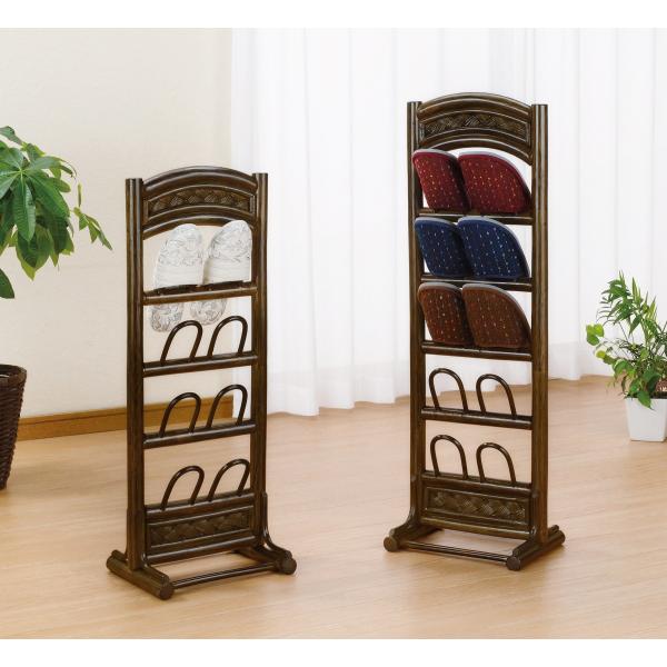 籐　スリッパラック 今枝商店 ラタン 籐 スリッパラック 4段タイプ R254B : ハルホープラボ